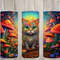 Seamless Psychedelic Cat & Mushroom Design, Cat 20 oz Skinny Straight Tumbler Sublimation Design, Tumbler Wrap, PNG File, Digital Download.jpg