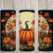 Seamless Vintage Orange Pumpkins & Floral Design, Fall 20 oz Skinny Straight Tumbler Sublimation Design, Tumbler Wrap, PNG Digital Download.jpg