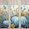 Seamless Watercolor Blue Pumpkins & Floral Design, Fall 20 oz Skinny Straight Tumbler Sublimation Design, Tumbler Wrap, PNG Digital Download.jpg