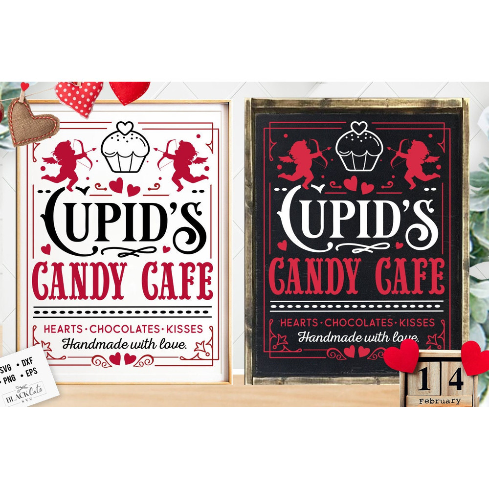 Cupid's Candy Cafe Co SVG, Farmhouse Valentine svg, Cupid's Cafe SVG, Cupid's Round label svg, Chocolates hearts kisses svg.jpg