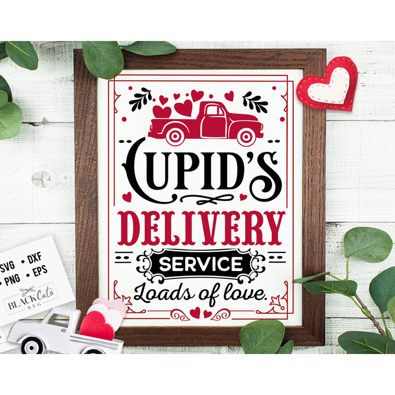 Cupid's Delivery Co svg, Cupid's Delivery svg, Love truck svg, Farmhouse Valentine svg 1.jpg
