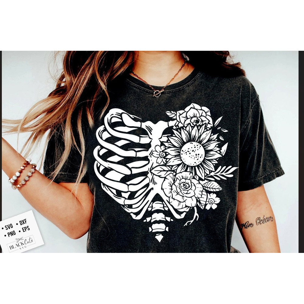 Floral rib cage SVG, Skeleton Valentines Day svg, Skeleton valentine's day SVG, valentine's day skeleton SVG, Romantic skeleton svg.jpg