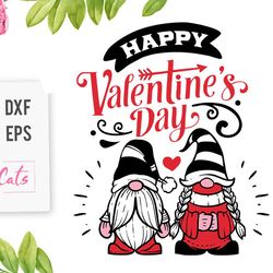 happy valentines day svg, valentines day svg, valentine gnome svg, gnome svg