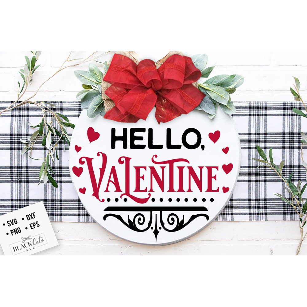 Hello Valentine svg, Round Valentine door hanger svg,  Valentine door wreath svg, Valentine wreath svg, Love wreath svg.jpg