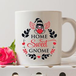 home sweet gnome svg, valentines day svg, valentine gnome svg, gnome svg