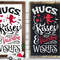 Hugs Kisses and Valentine Wishes SVG, Valentine's Day SVG, Valentine Farmhouse poster svg,.jpg