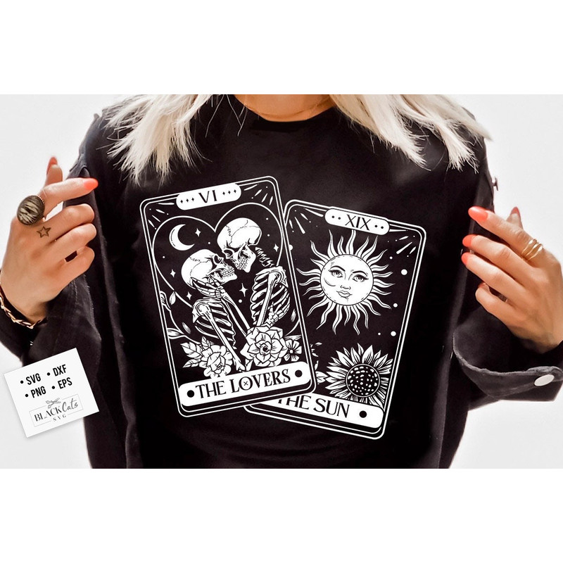 The Lovers SVG, The Lovers tarot card svg, Skeleton lovers svg, Valentine skeletons svg, Tarot card svg, the sun tarot card svg.jpg