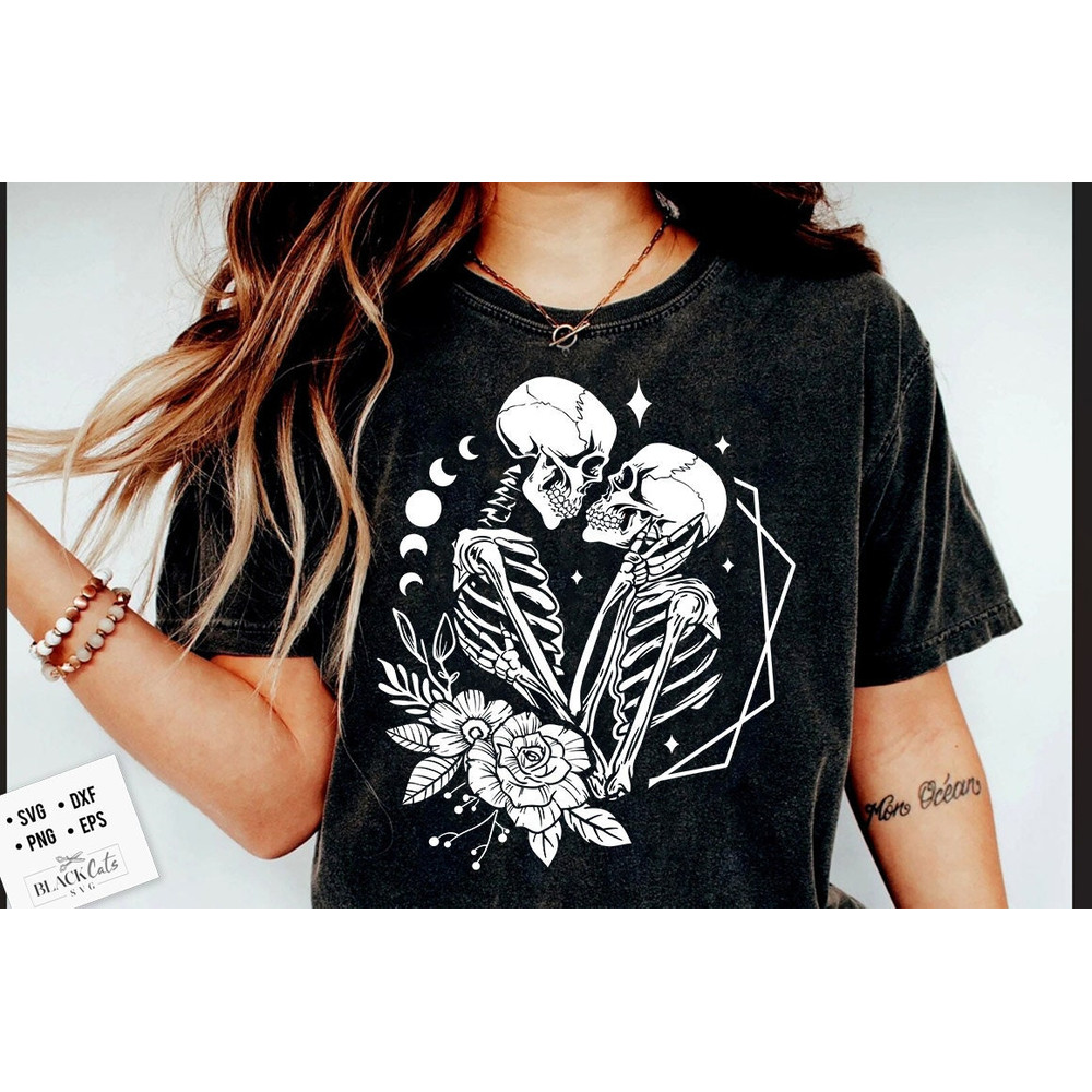 The Lovers SVG, The Lovers, Skeleton lovers svg, Valentine skeletons svg, Skeleton love svg, Skeleton floral svg.jpg