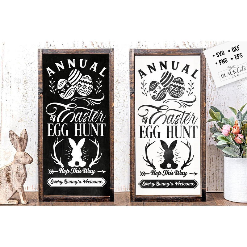 Annual Easter egg hunt porch sign svg, Cottontail SVG, Easter SVG,  Cottontail Farms SVG, Easter Bunny svg, Vintage Easter svg.jpg
