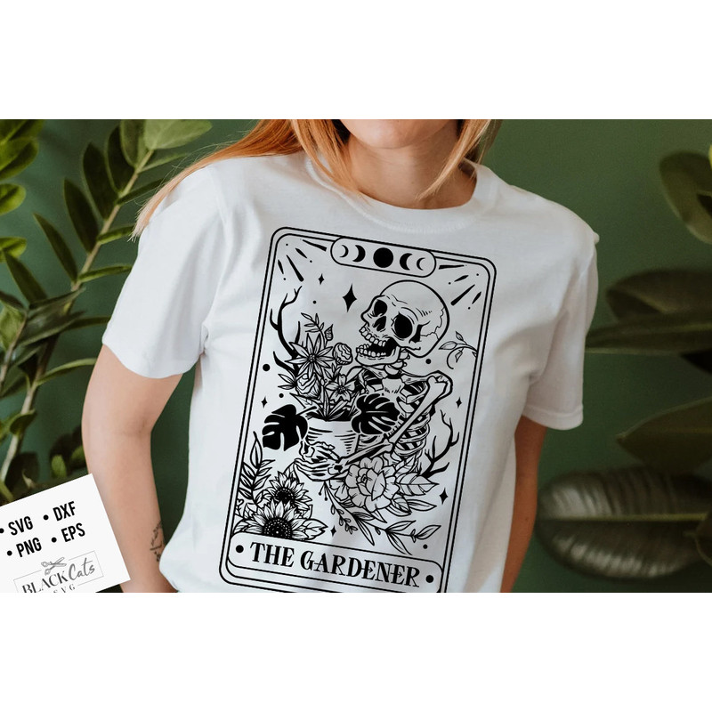 Gardener tarot card svg, The plant lover SVG, Plant lover tarot svg, Skeleton plants svg, Garden svg, The gardener svg, plants svg.jpg