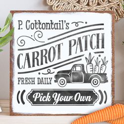peter cottontails carrot patch svg, cottontail svg, easter svg, cottontail farms svg, easter bunny svg, vintage easter