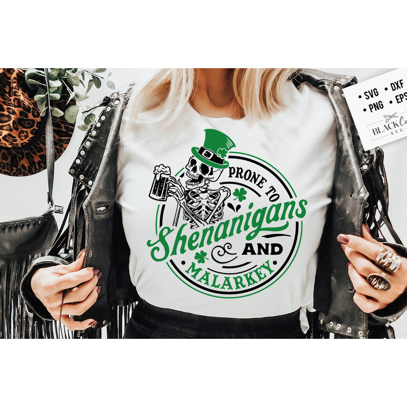 Prone to Shenanigans and Malarkey SVG, Happy St Patrick's Day svg, St Paddy's SVG, St Patricks Day SVG, Skull Patrick svg, St Patrick's Day.jpg