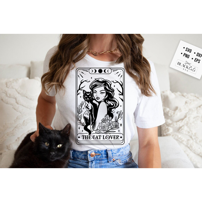 The cat lover tarot SVG, Cat lover svg, Cat tarot svg, Tarot card svg, cat tarot card svg, Black cat tarot svg.jpg