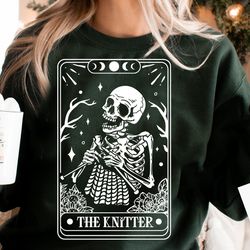 the knitter tarot card svg, skeleton knitting svg, the knitter svg, knit svg, knitting svg, crochet svg
