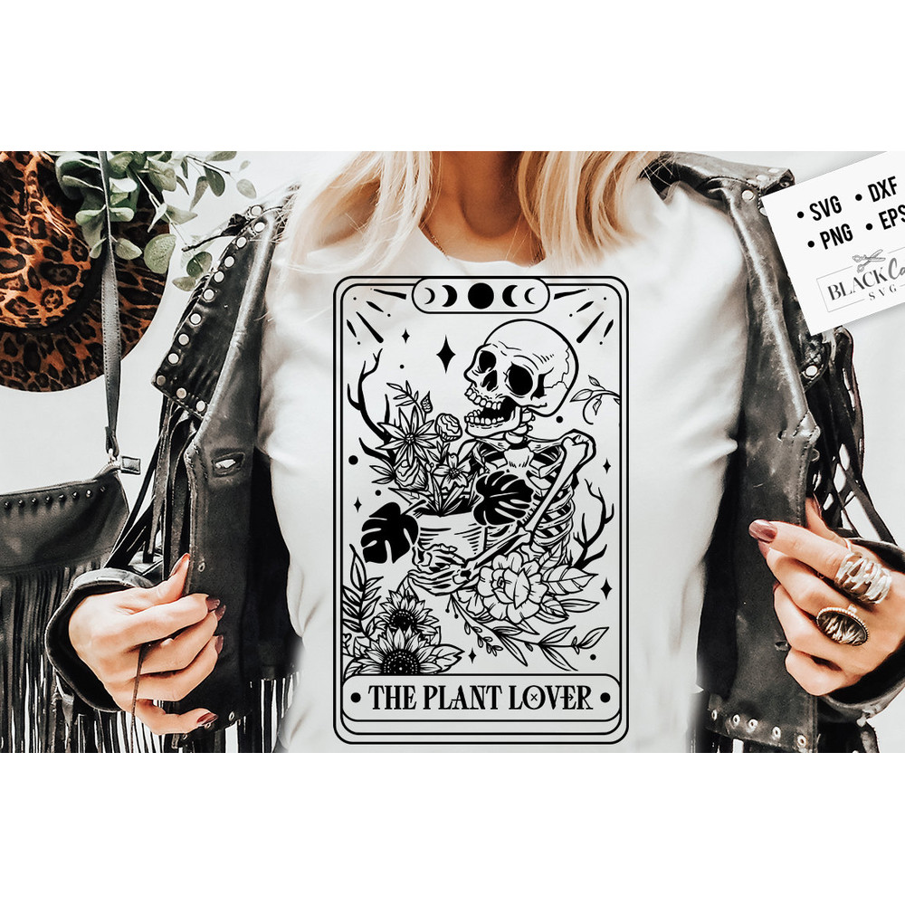 The plant lover SVG, Gardener tarot card svg, Plant lover tarot svg, Skeleton plants svg, Garden svg, The gardener svg, plants svg.jpg