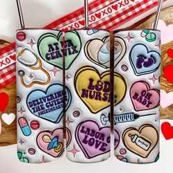 3d inflated labor and delivery nurse valentine tumbler wrap, valentine ld nurse gift, nicu ob nurse valentine gift, gift