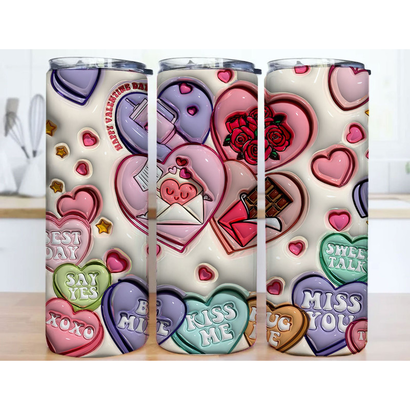 3D Inflated Valentine Tumbler Wrap, 20oz Skinny Tumbler,3D Valentine Tumbler. Valentine Xoxo Png, Happy Valentine's Day, Puffy Valentine Png.jpg
