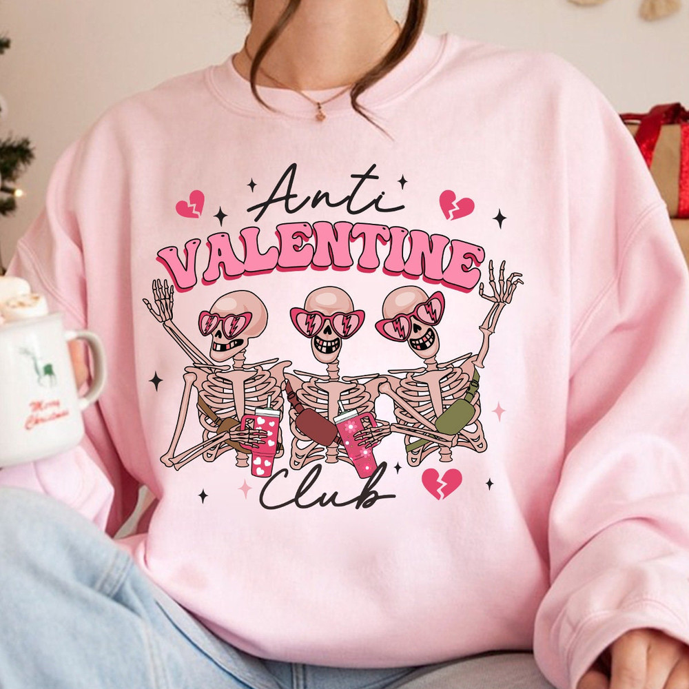Anti Valentine Club PNG Funny Valentine's png Valentine's Day Sublimation Design Digital Design Valentine png Skeleton png.jpg