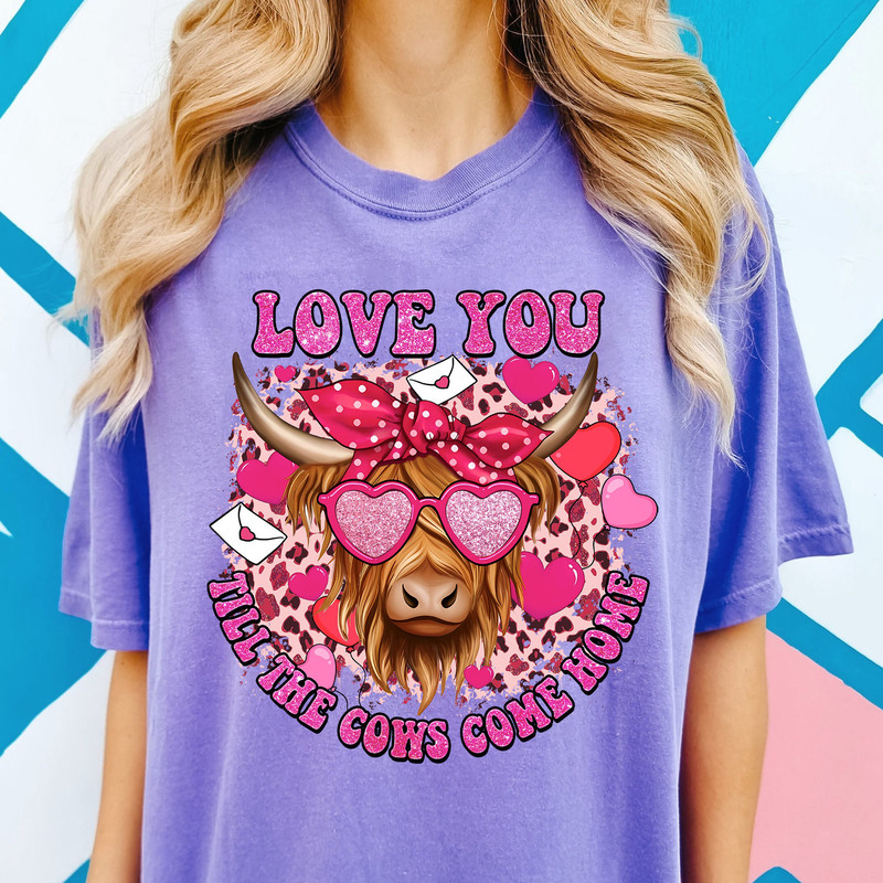 Sparkly Glitter Highland Cow png, Valentine's Clipart, Day Heifer Sublimation design, Western Valentine Png, cute heifer png.jpg