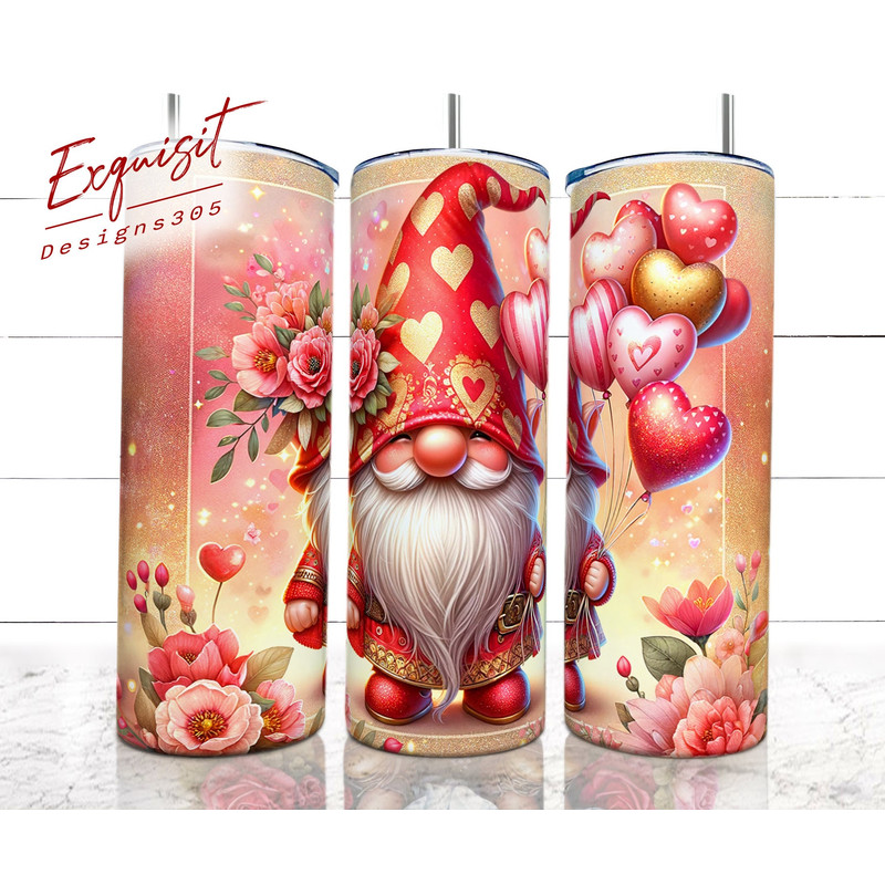 Valentine Gnome Tumbler Wrap, 20 oz Skinny Tumbler Sublimation Design, Gnome Tumbler Wrap, Valentine Tumbler Wrap, Instant Digital Download.jpg