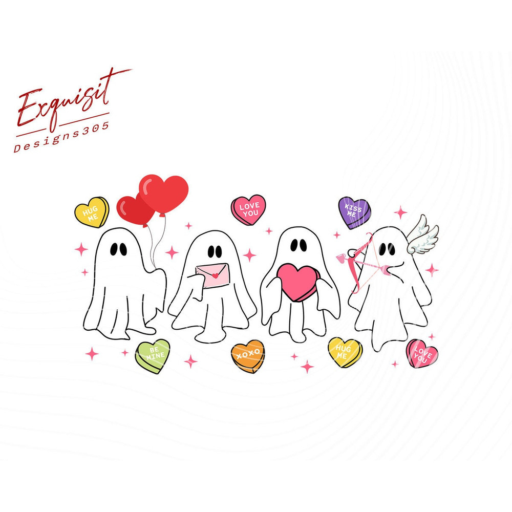 Valentines Ghost Png, Be My Boo Png, Ghost With Balloon, Pastel Valentines Day, Valentines Day Sublimation, Valentine Ghost Png.jpg