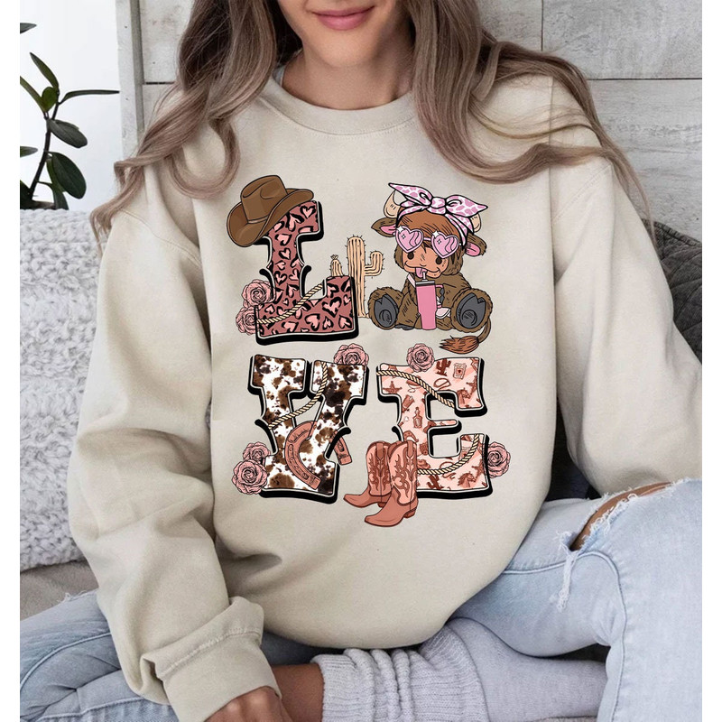 Valentines Highland Cow Png, Western Valentine Png, Highland Cow Valentines Png, Western Country Png, Cow Lover, Valentines Gift.jpg