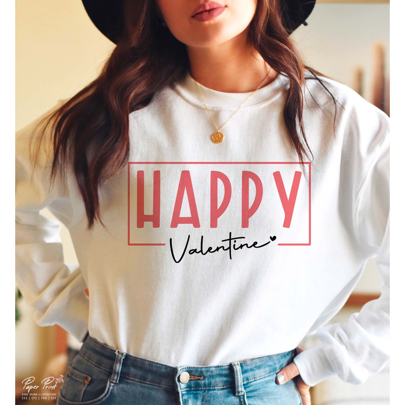 Happy Valentine SVG, Valentine SVG, Valentine's Day SVG, Valentine Shirt Svg, Love Svg, Png Cricut Sublimation Silhouette cut file.jpg
