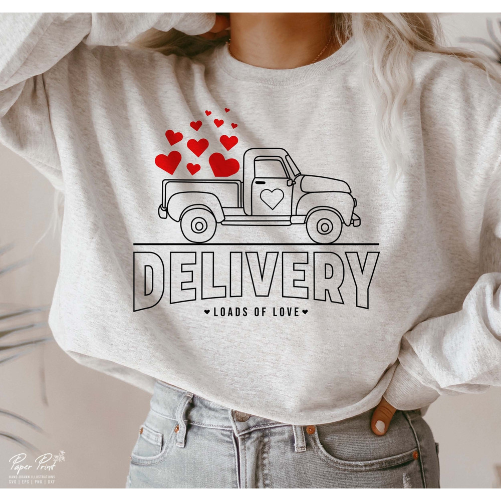 Valentine SVG, Valentine's Day SVG, Valentine Shirt Svg, Delivery loads of love SVG, Valentine Gift Svg, Png Cricut Digital File Sublimation.jpg