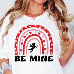 be mine with valentine rainbow svg, funny valentine svg, love svg, heart svg, be mine svg, hello valentine svg, valentin