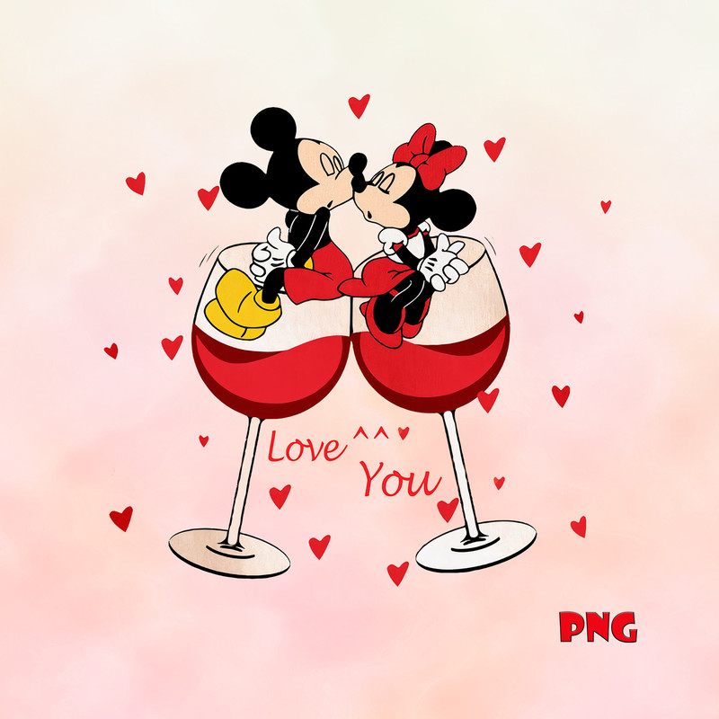 Cute Love You Valentine Mickey and Minnie Mouse Couple Png, Mouse Hearts, Mouse Valentine's Day Png, Mouse Love Png.jpg