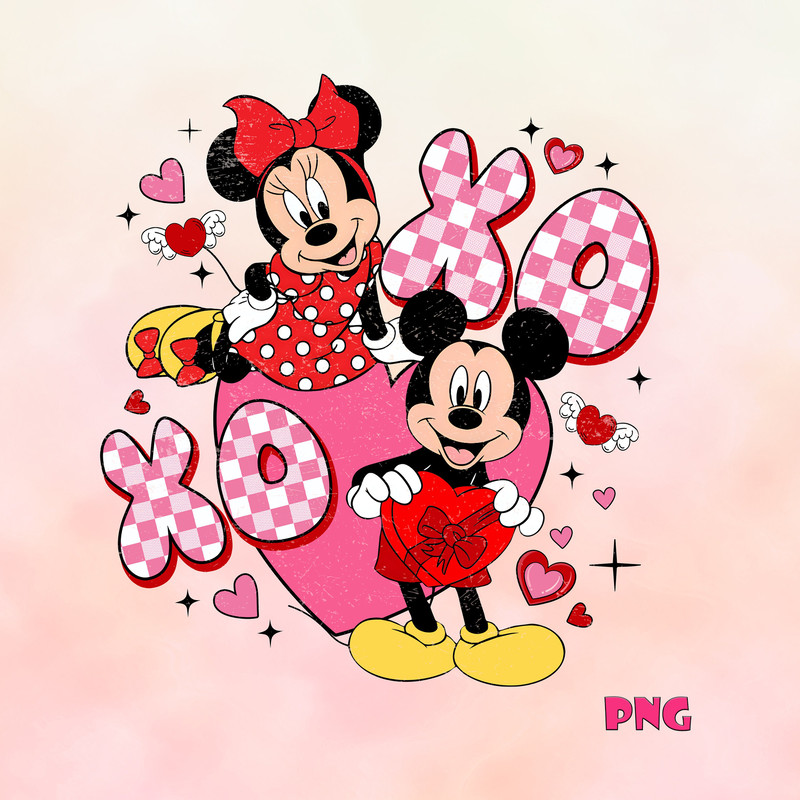Mickey Minnie Mouse Couple Png, Happy Valentine's Day 2024 Png, Magical Heart Valentines Png, xoxo Valentine Design.jpg