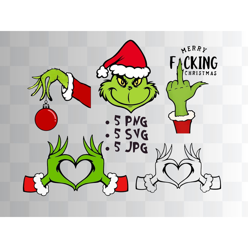 Grinch Bundle SVG, Grinch Svg, Grinch face Hand, Grinch Ornament, Grinch smile, Green Character svg, Grinch Christmas svg, christmas gifts.jpg