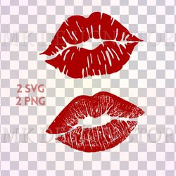 lips svg, 2 kinds , kiss svg, red lips svg, kiss svg, lips png, kiss png, digital download for cricut silhouette, kiss