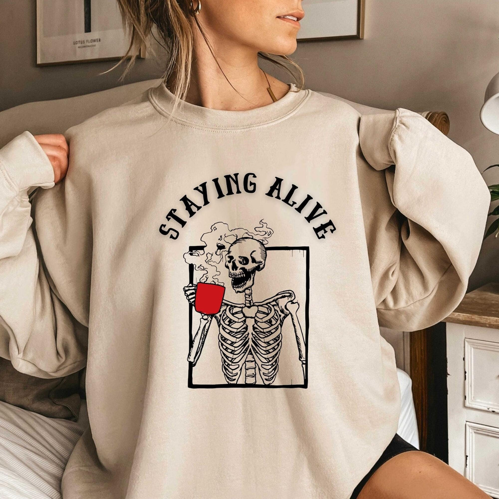 Staying Alive Png, Sublimation Designs Downloads, Png, Digital Designs, Digital Downloads, Skeleton Dancing Png, Halloween Png,.jpg