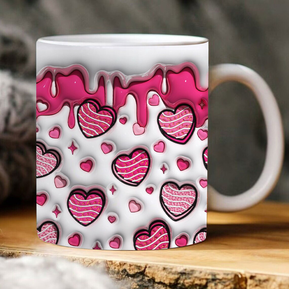 3D Candy Heart Valentine Inflated Mug Wrap, Puffy Valentine Mug Sublimation, XOXO 11oz 15oz Mug Png, Valentines Conversation Hearts.jpg