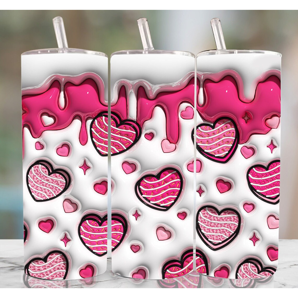 3D Candy Heart Valentine Inflated Tumbler Wrap, Puffy Valentine Tumbler Sublimation, XOXO Tumbler Png, Valentines Conversation Hearts.jpg