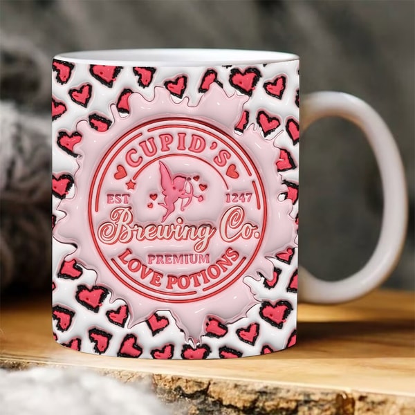 3D Cupid's Brewing Co Love Potion Inflated Mug Wrap, Valentine Puffy 11oz 15oz Mug Wrap, Valentine Hearts Puffy, XOXO Leopard Puffy.jpg