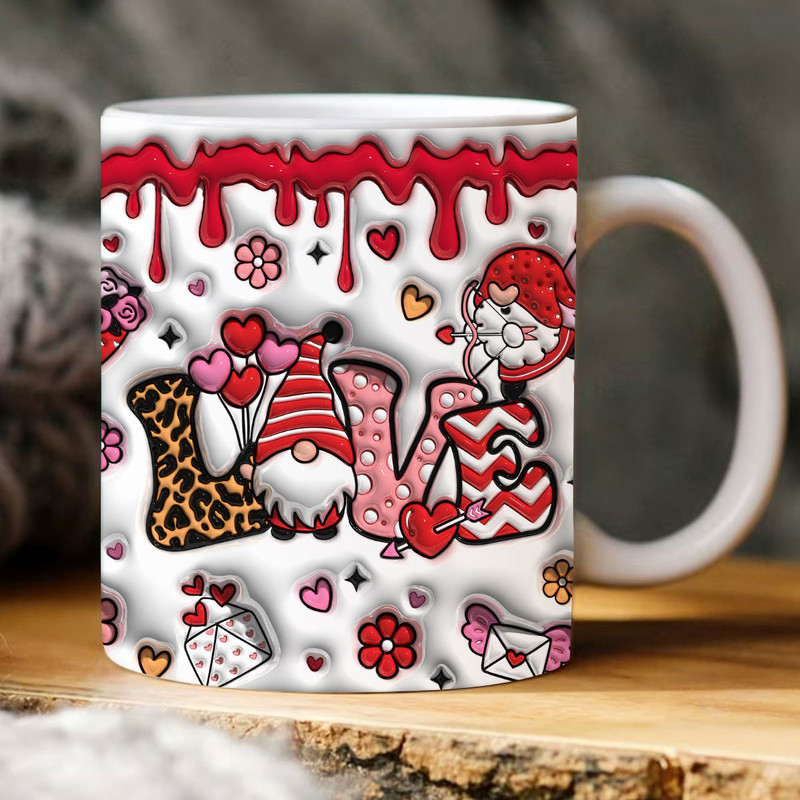3D Inflated Gnomes Love Mug Wrap PNG,3D Gnomes Valentines Puffy Mug Wrap PNG,Loads Of Love,Pink Valentine,Funny Valentine's,Valentine's Day.jpg