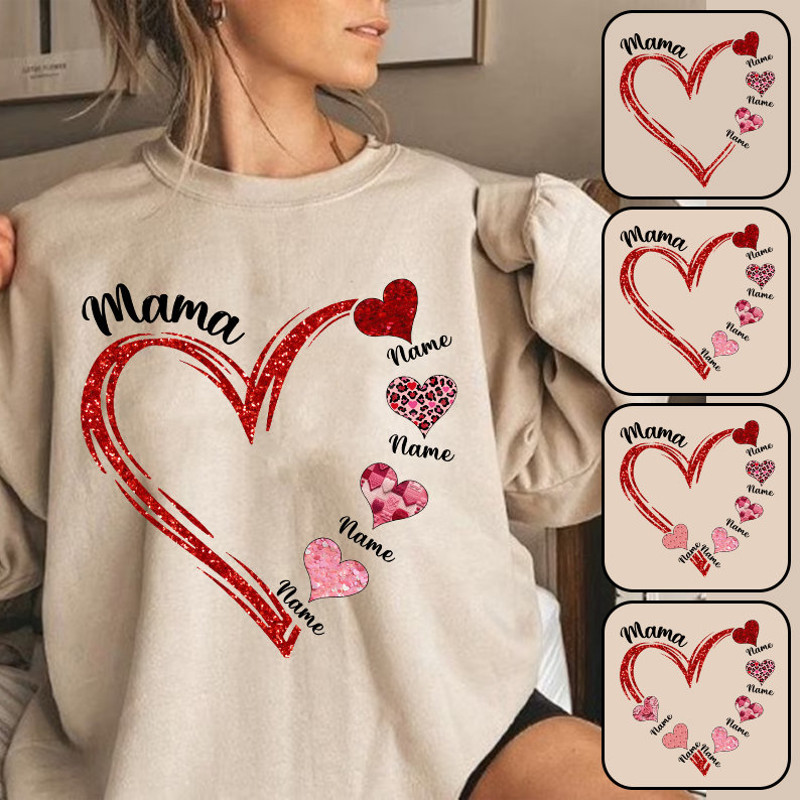 Custom Mama Heart With Kids Name Png, Glitter Mama Shirt Png, Customized Heart Png, Mama Love Png, Dog Mom Valentine, Grandma Gift.jpg