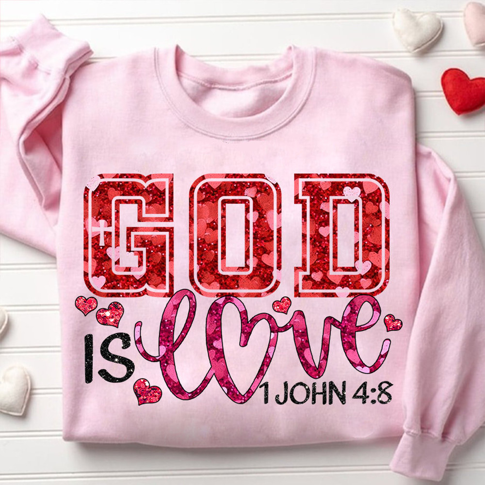 God Is Love Glitter PNG, So Very Loved Png, Christian Valentines Sublimation, Valentine Glitter Design PNG, Valentines Day Shirt Design.jpg