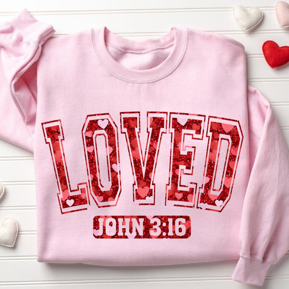 Loved John 316 PNG, So Very Loved Png, Christian Valentines Sublimation, Valentine Glitter Design PNG, Valentines Day T Shirt Design.jpg