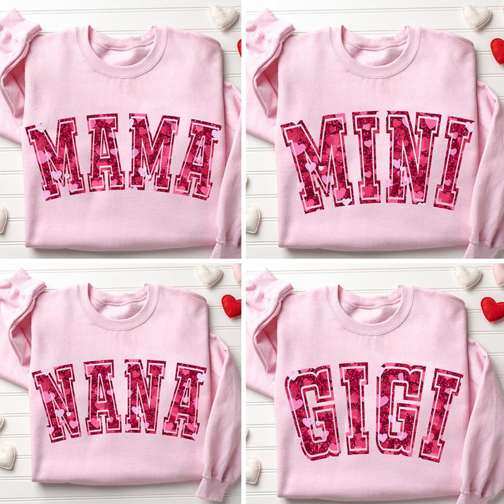 Mama Mini Matching Glitter Valentines png, Valentine Day Png , Retro Valentines Heart, Mama and Mini Valentine Png, Matching Valentine Shirt.jpg