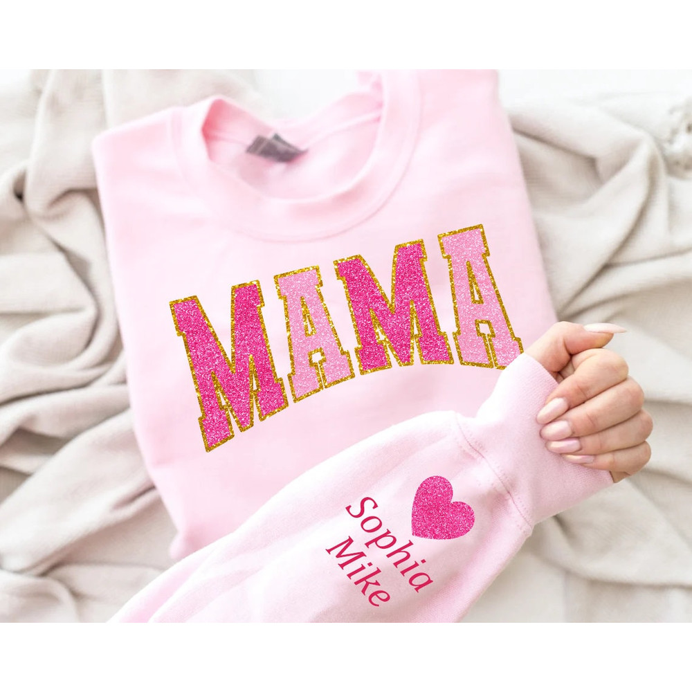 This MAMA Wear her Heart PNG, Faux Sequin Glitter Design, Valentine PNG File, Mama's Valentine Digital Download, Sequin Valentine Png Shirt 2.jpg