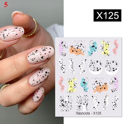 Nail Water Decals Stickers Wave Leaves Flower Butterfly Nail Art Decoration