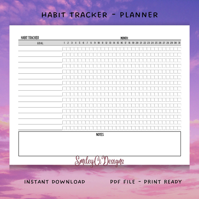 Bold Tall 3 Styles Daily Monthly Habit Tracker Goal PDF Digital File Print Ready Printable Blank Undated Yearly.jpg