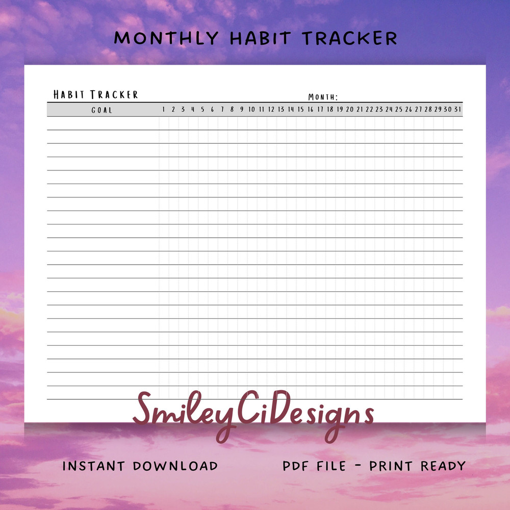 Sprinkle Daily Monthly Habit Tracker Goal PDF Digital File Print Ready Printable Blank Undated Yearly Planner.jpg