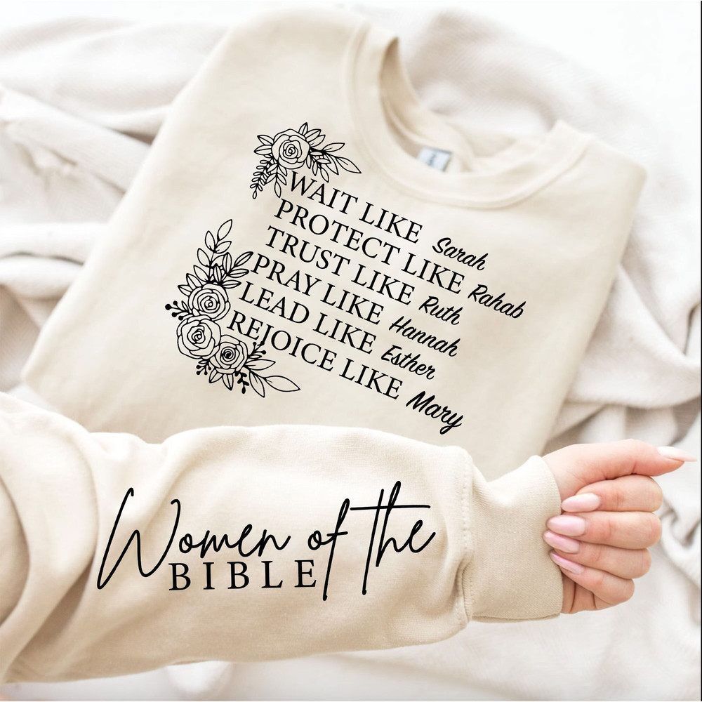 Women of the Bible Svg Png, Boho Christian Svg, Motivational Svg, Bible Verse Svg, Floral Religious Quotes Svg, Sleeve Shirt Designs Svg.jpg