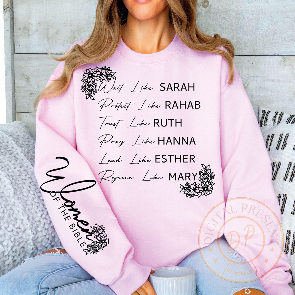 Women of the Bible Svg Png, Boho Minimalist Christian Quote Svg, Motivational Svg, Floral Religious Quotes Svg, Sleeve Shirt Designs Svg.jpg