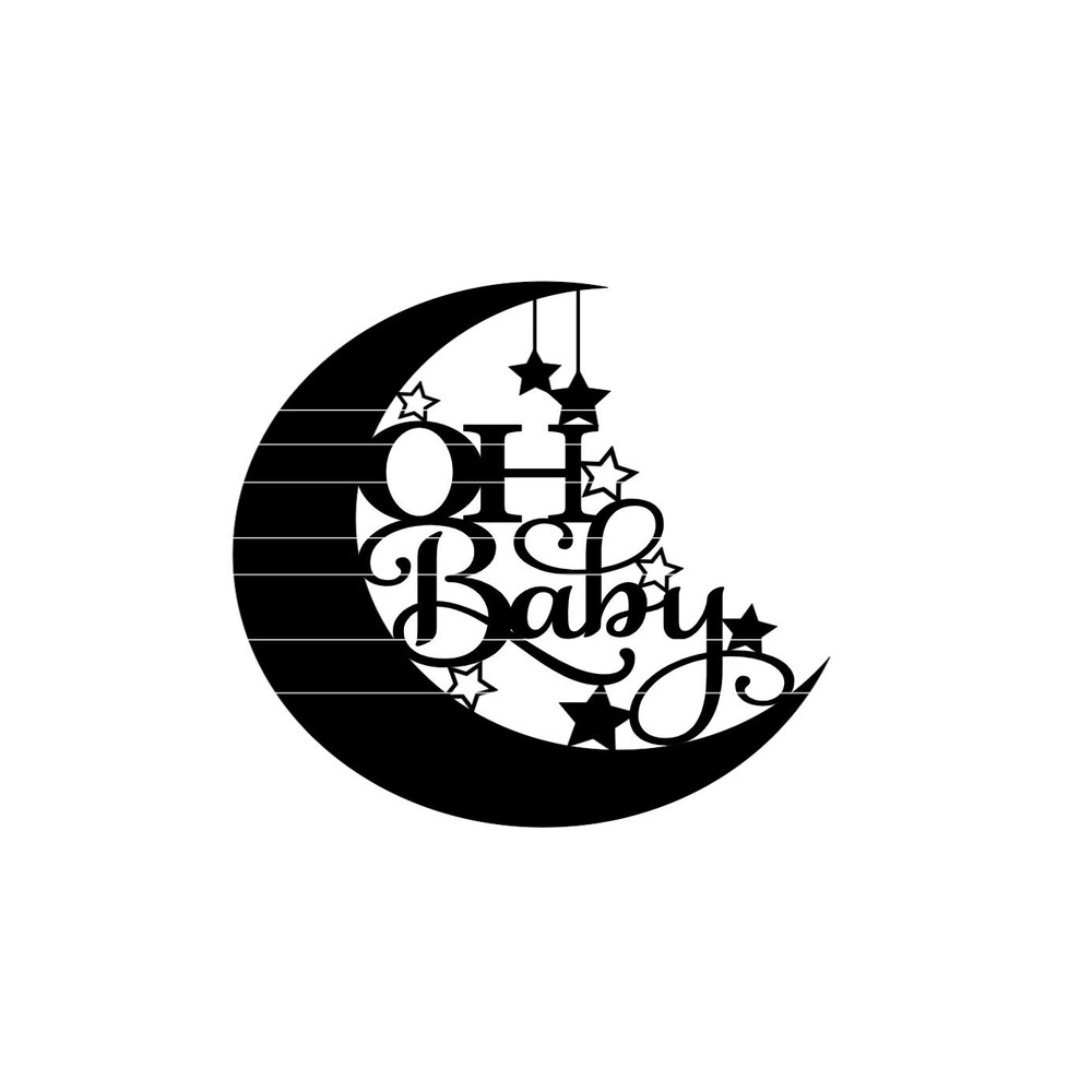 Baby Shower Cake Topper SVG, Moon and Stars baby theme, Over the moon, Nursery decor cut file for cutting machines, SVG, DXF, png, jpg..jpg