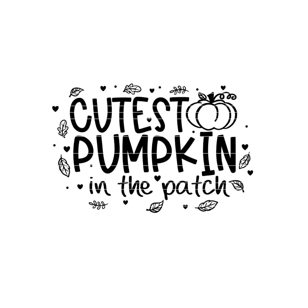 Cutest Pumpkin In The Patch, Baby Halloween Onesie SVG, Pumpkin Picking Shirts SVG, Fall SVG, Harvest svg, dxf, png, jpg cricut cut files.jpg
